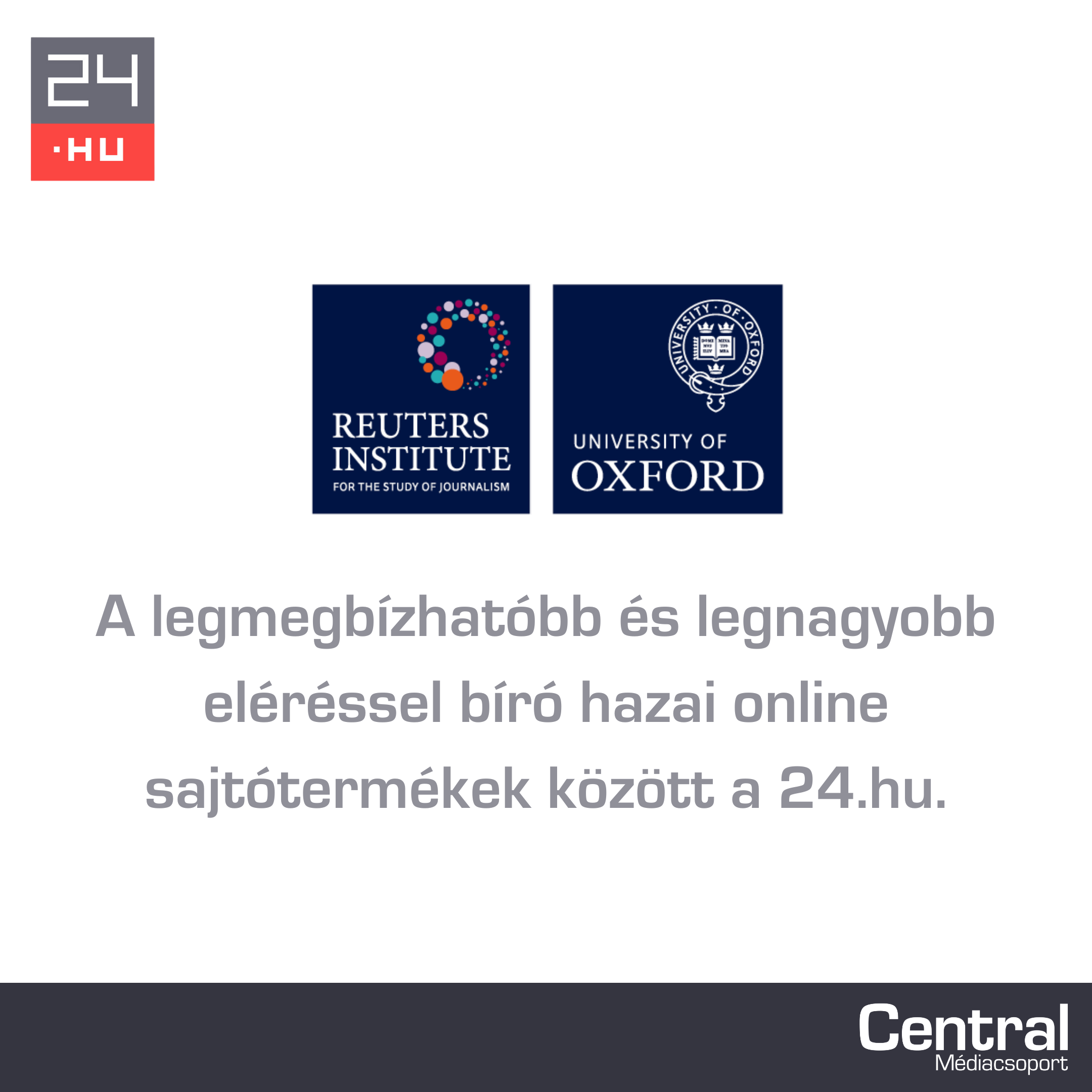 A legmegbízhatóbb és legnagyobb eléréssel bíró hazai online sajtótermékek éllovasai között a 24.hu